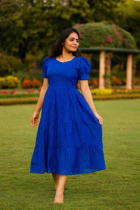 Hakoba Puff Midi Royal Blue - HPM19