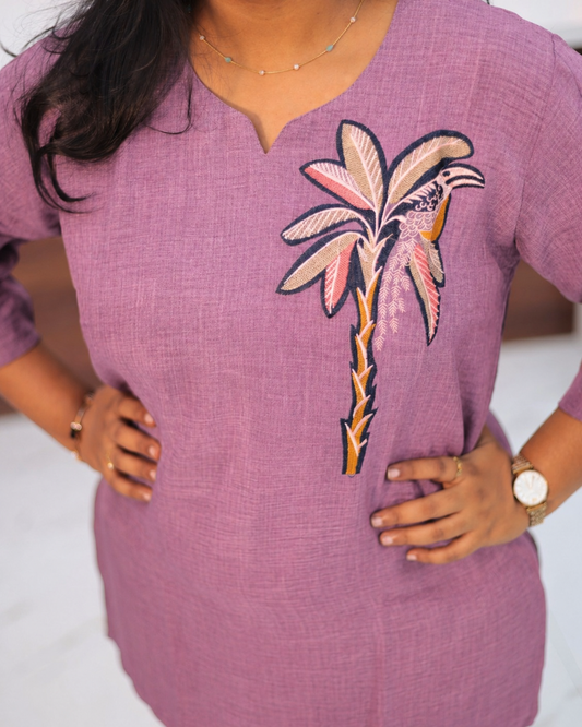 Celebrity Inspired Palm Tree Bird Motif Short Co Ord Set - CISC15 [PRE-BOOKING]