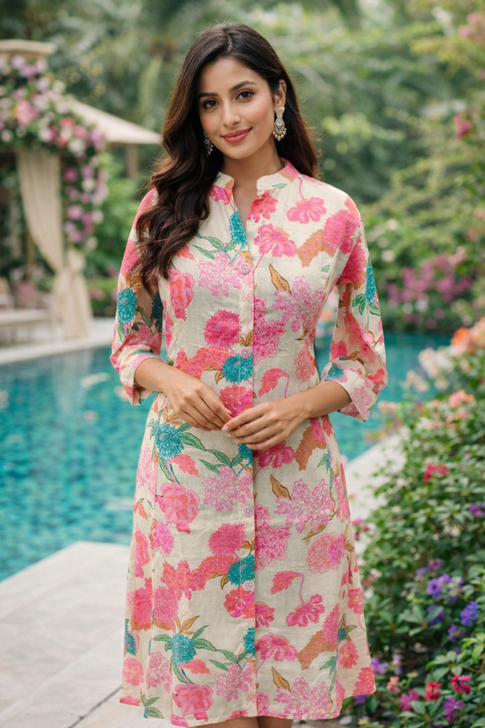 Khadi Cotton Aline Kurti - ALKT14