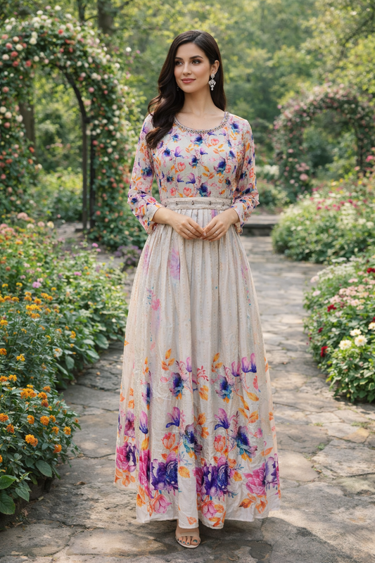 Vintage Floral Charm Sequence Maxi - MX04