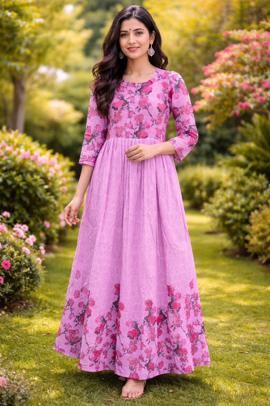 Printed Hakoba Full Flare Maxi - PHMX02