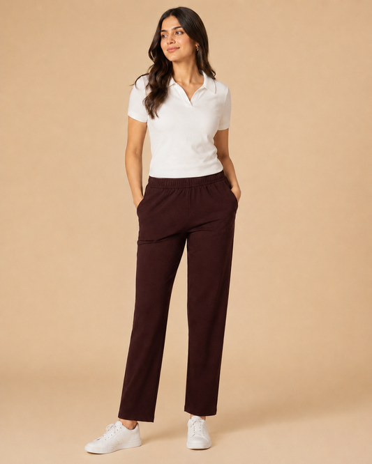 Stretchable Straight Pant With Pocket