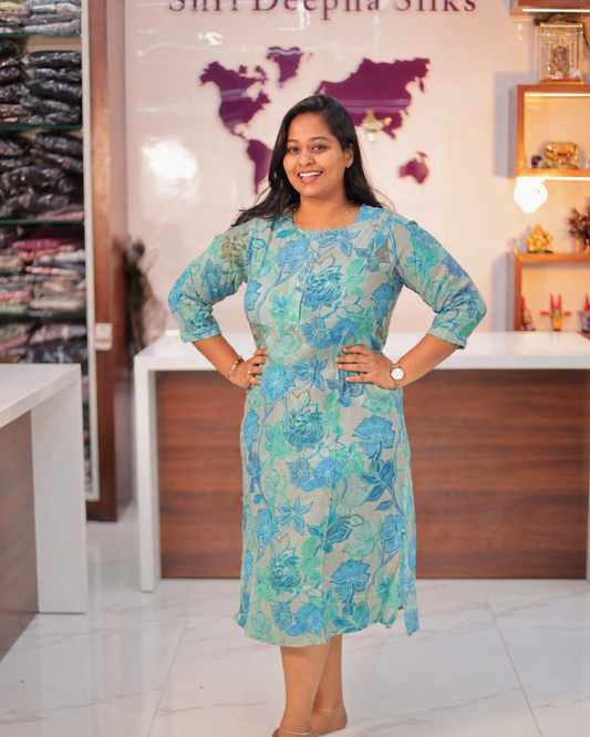 Bright & Vibrant Soft Wrinkle Aline Kurti - AVAK32
