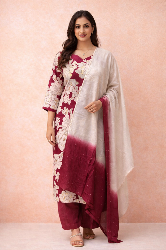 Casual Wear Vatican Silk 3 Pcs Salwar Set - CWSS08