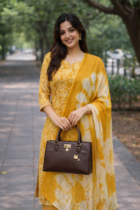 Office Wear Spun Cotton 3 Pcs Salwar Set - OWSS03