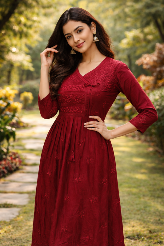Kediya Cut Red Midi - KCMD02