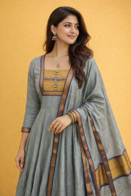 Narayanpet Silk Anarkali Set - NSAS02