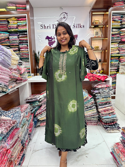 Tie & Dye Georgette Silk Kurthi
