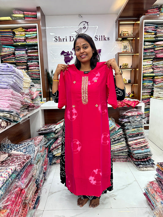 Tie & Dye Georgette Silk Kurthi
