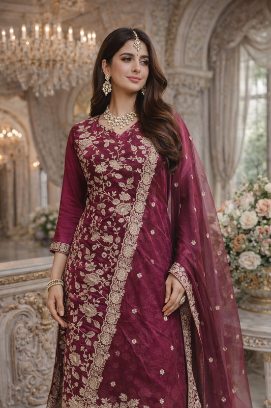 Premium Party Wear 3 Pcs Salwar Set - PPSS06